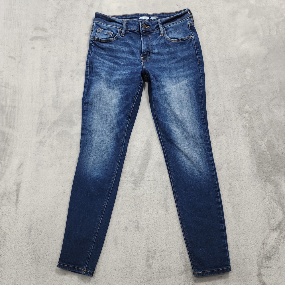 Old Navy Jeans Womens 2 SHORT Blue Mid Rise Rockstar Super Skinny Stretch Denim